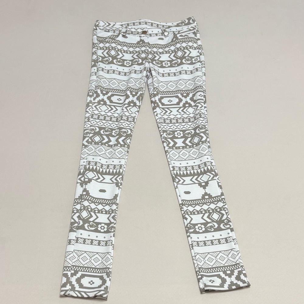 Chic Patterned Women Jeggings in Gray